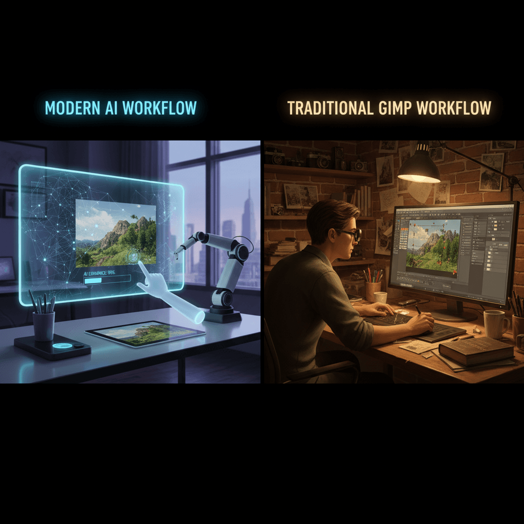 Seedream v4.0 Edit vs GIMP: AI vs Manual Editing