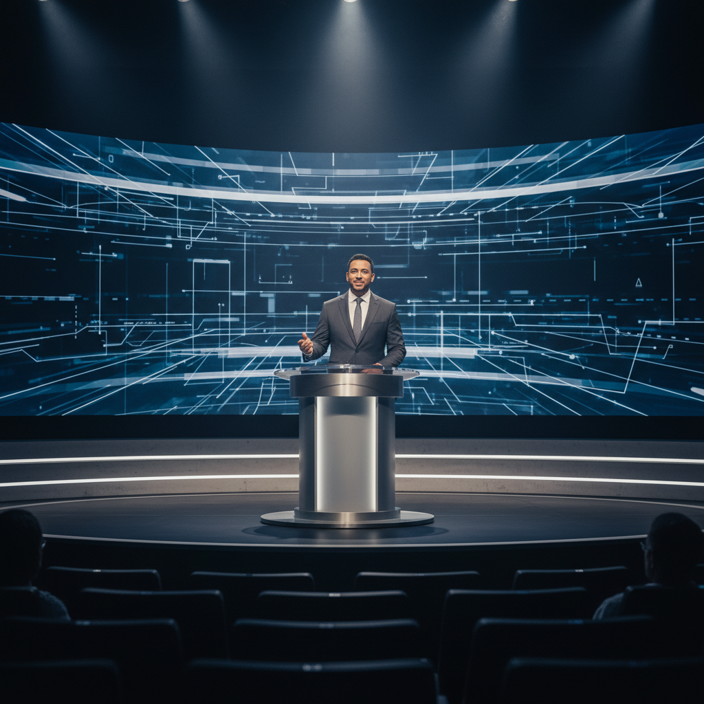 An AI-generated talking head from OmniHuman v1.5